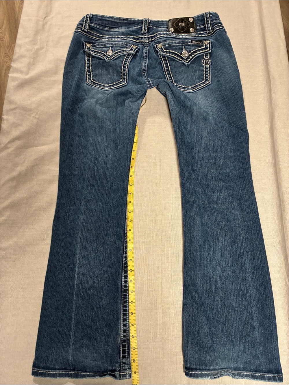 Miss Me Womens Signature Boot Saddle Stitch Jeans